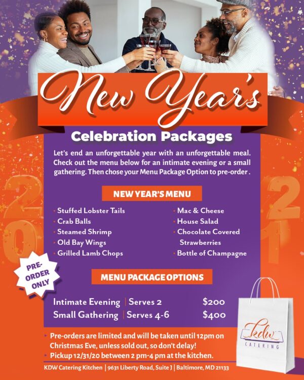 New Year’s Eve 2020 Celebration Dinner Packages – KDW Catering – Full-Service Catering &amp; Meal